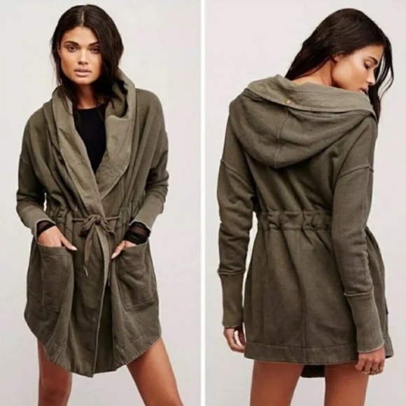 Free People Army Green Brentwood Cardi - Picture 1 of 7